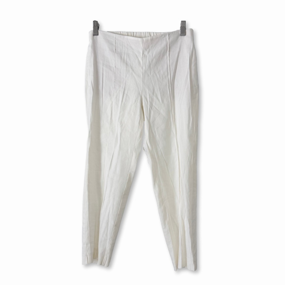 J. Jill White Linen Stretch Ankle Cropped Pants XS
